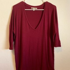 Burgundy loose shirt